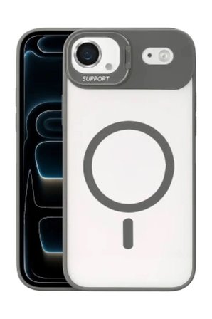 iPhone 18 Air Kılıf M-Safe Şarj Özellikli Lensli Standlı Azn-Remim