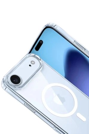 iPhone 18 Air Kılıf M-Safe Şarj Özellikli Şeffaf Azn-YeSiPC03