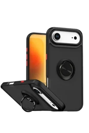 iPhone 18 Air Kılıf Yüzüklü Standlı Arka Kapak Azn-MntrlYüzük