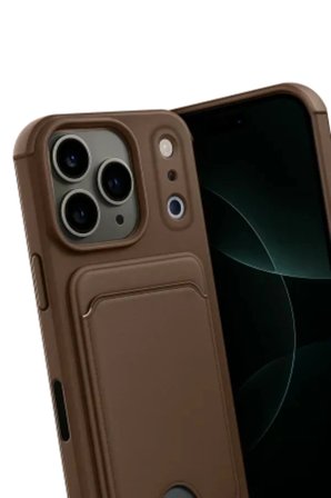 iPhone 18 Pro Kılıf Kartlıklı Silikon Kılıf Azn-Kelvin