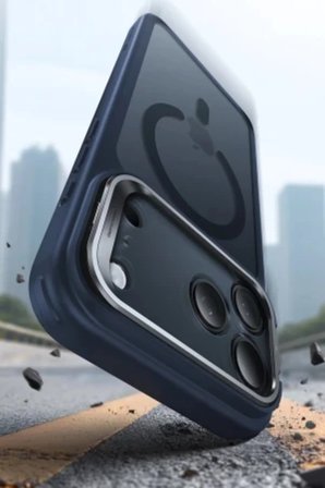 iPhone 18 Pro Kılıf M-Safe Şarj Özellikli Standlı Premium Azn-EsrClassic