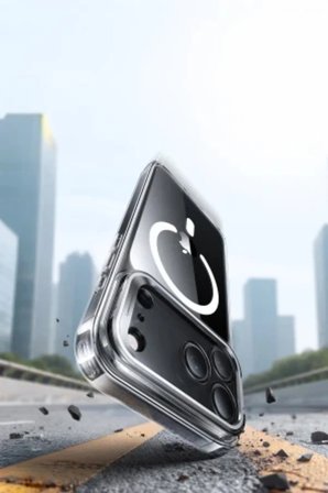 iPhone 18 Pro Kılıf M-Safe Şarj Özellikli Standlı Premium Azn-EsrClassic