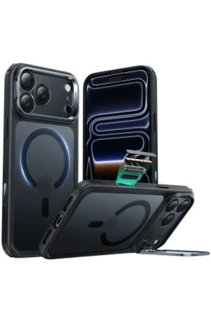 iPhone 18 Pro Kılıf M-Safe Şarj Özellikli Standlı Premium Azn-EsrClassic