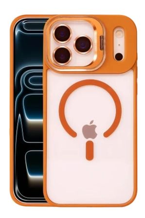 iPhone 18 Pro Kılıf M-Safe Şarj Özellikli Lensli Standlı Azn-Remim
