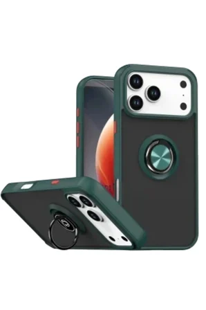 iPhone 18 Pro Kılıf Yüzüklü Standlı Arka Kapak Azn-MntrlYüzük