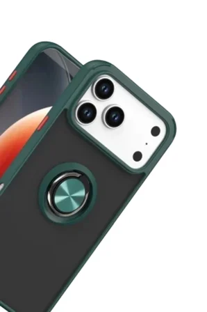 iPhone 18 Pro Kılıf Yüzüklü Standlı Arka Kapak Azn-MntrlYüzük