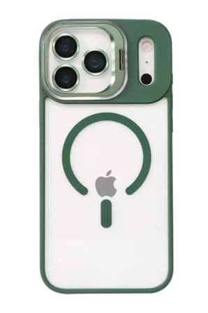 iPhone 18 Pro Kılıf M-Safe Şarj Özellikli Lensli Standlı Azn-Remim