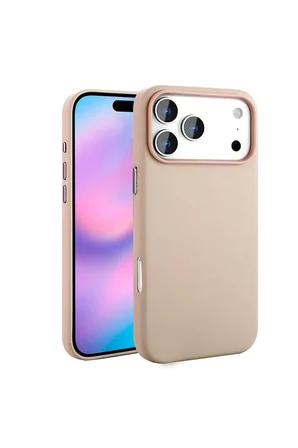 Apple iPhone 18 Pro Kılıf M-safe Şarj Özellikli PU Deri Görünümlü Zr-Kupra