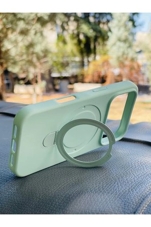 Apple iPhone 18 Pro Kılıf MgSafe Özellikli Standlı Pastel Renkler Azn-Reggal