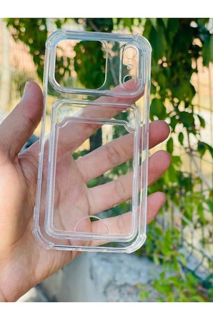 Apple iPhone 18 Pro Kılıf Şeffaf Kartlıklı Silikon Azn-SetraKart