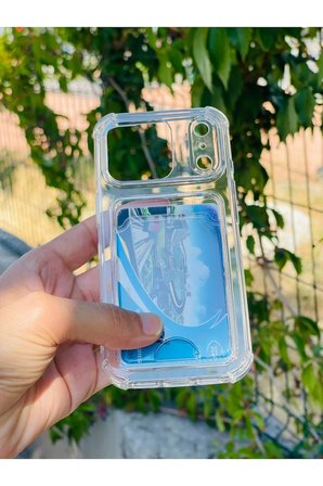 Apple iPhone 18 Pro Kılıf Şeffaf Kartlıklı Silikon Azn-SetraKart