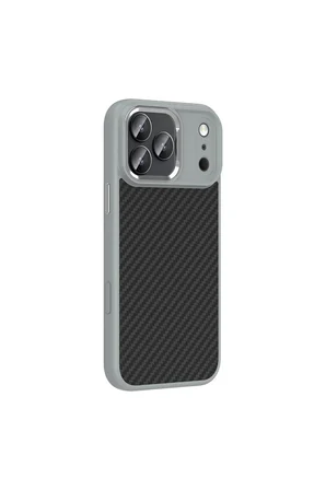iPhone 18 Pro Kılıf M-Safe Şarj Karbon Fiber Görünümlü Silikon Zr-Truva