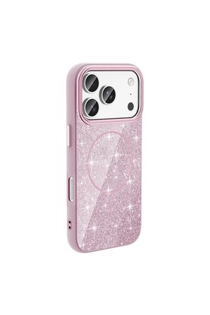 Apple iPhone 18 Pro Kılıf M-safe Şarj Özellikli Parlayan Simli Zr-Okso
