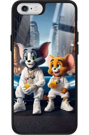Apple iPhone 6 Plus Uyumlu Tom And Jerry Tasarımlı Parlak Silikon Kılıf