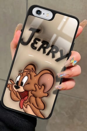 Apple iPhone 6 Plus Uyumlu Tom And Jerry Tasarımlı Parlak Silikon Kılıf