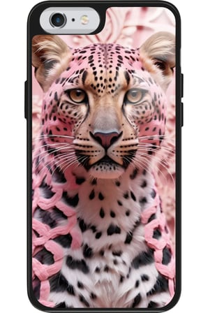 Apple iPhone 6 Plus Uyumlu Pembe Kaplan Tasarımlı Parlak Silikon Kılıf
