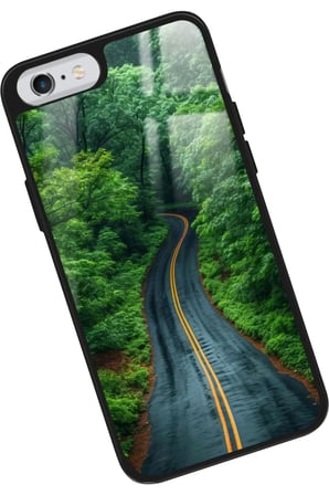 Apple iPhone 6 Plus Uyumlu Yol Tasarımlı Parlak Silikon Kılıf