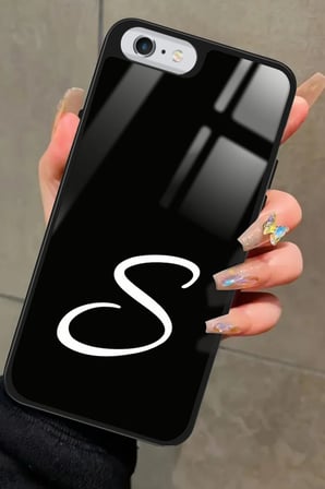 Apple iPhone 6 Plus Uyumlu S Harfi Yazılı Parlak Silikon Kılıf