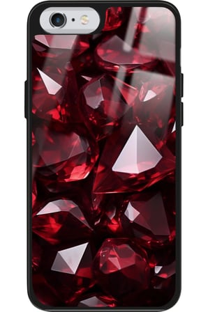 Apple iPhone 6s Plus Uyumlu Bordo Taş Tasarımlı Parlak Silikon Kılıf