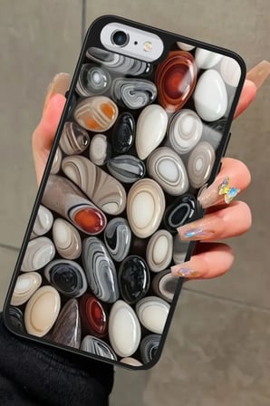 Apple iPhone 6s Plus Uyumlu Renkli Taş Tasarımlı Parlak Silikon Kılıf