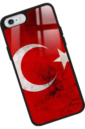 Apple iPhone 6s Plus Uyumlu Türk Bayrağı Tasarımlı Parlak Silikon Kılıf