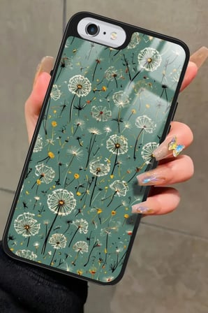 Apple iPhone 6s Plus Uyumlu Karışık Çiçek Tasarımlı Parlak Silikon Kılıf