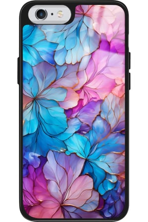 Apple iPhone 6s Plus Uyumlu Pembe Çiçek Tasarımlı Parlak Silikon Kılıf