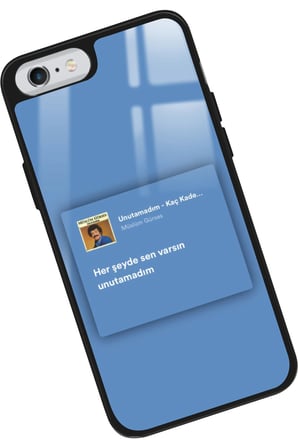 Apple iPhone 6s Plus Uyumlu Müslüm Gürses Şarkı Sözü Tasarımlı Parlak Silikon Kılıf