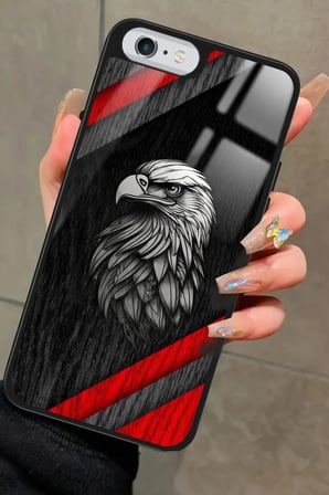 Apple iPhone 6s Plus Uyumlu Kartal Tasarımlı Parlak Silikon Kılıf
