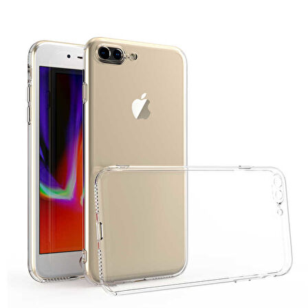 Apple iPhone 7 Plus Kılıf Şeffaf İnce Esnek Silikon Kılıf Zipax-Süper