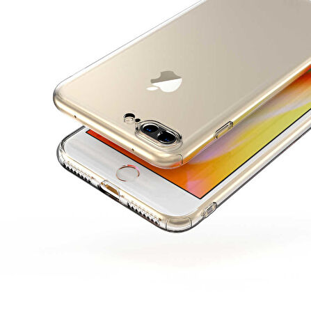 Apple iPhone 7 Plus Kılıf Şeffaf İnce Esnek Silikon Kılıf Zipax-Süper