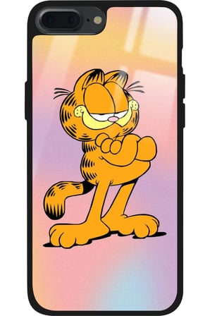 Apple iPhone 7 Plus Uyumlu Garfield Tasarımlı Parlak Silikon Kılıf