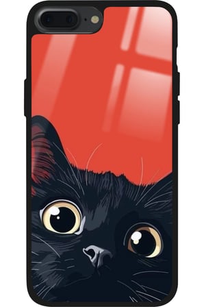 Apple iPhone 7 Plus Uyumlu Kedi Tasarımlı Parlak Silikon Kılıf