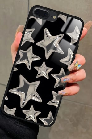 Apple iPhone 7 Plus Uyumlu Yıldız Tasarımlı Parlak Silikon Kılıf