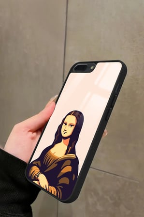 Apple iPhone 7 Plus Uyumlu Mona Lisa Tasarımlı Parlak Silikon Kılıf