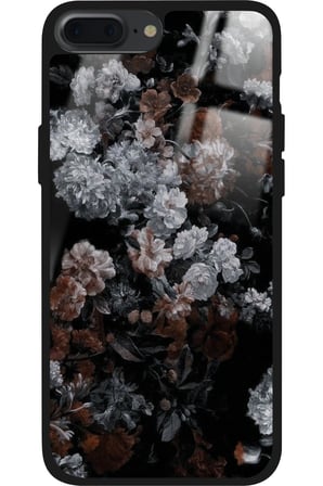 Apple iPhone 7 Plus Uyumlu Beyaz Çiçek Tasarımlı Parlak Silikon Kılıf