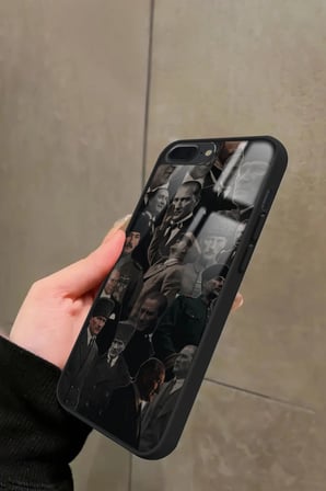 Apple iPhone 7 Plus Uyumlu Atatürk Poster Tasarımlı Parlak Silikon Kılıf