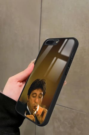 Apple iPhone 7 Plus Uyumlu Tony Montana Tasarımlı Parlak Silikon Kılıf