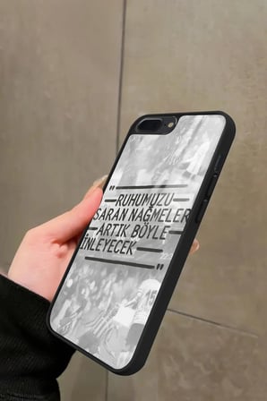 Apple iPhone 7 Plus Uyumlu Taraftar Sözü Yazılı Parlak Silikon Kılıf