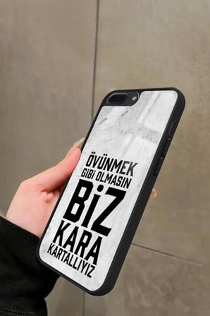 Apple iPhone 7 Plus Uyumlu Taraftar Sözü Yazılı Parlak Silikon Kılıf