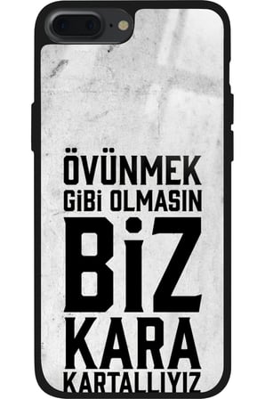 Apple iPhone 7 Plus Uyumlu Taraftar Sözü Yazılı Parlak Silikon Kılıf
