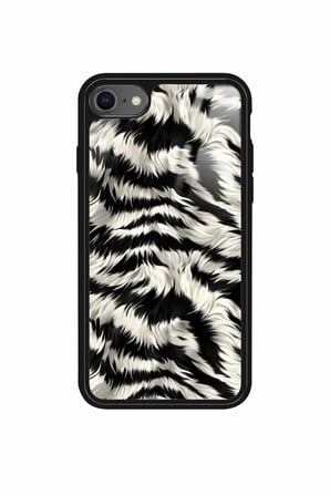 Apple iPhone 7 Uyumlu Zebra Tasarımlı Parlak Silikon Kılıf