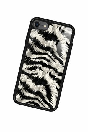 Apple iPhone 7 Uyumlu Zebra Tasarımlı Parlak Silikon Kılıf