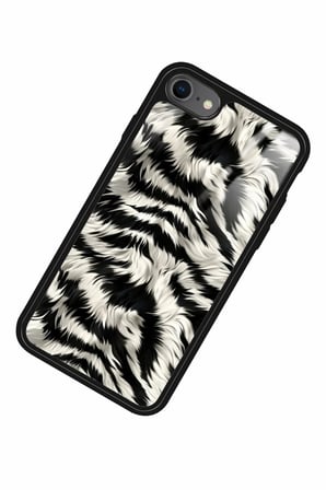 Apple iPhone 7 Uyumlu Zebra Tasarımlı Parlak Silikon Kılıf