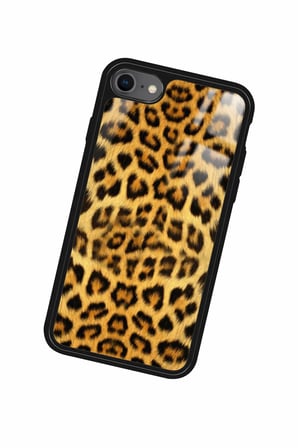 Apple iPhone 7 Uyumlu Sarı Leopar Tasarımlı Parlak Silikon Kılıf