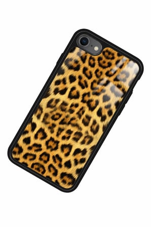 Apple iPhone 7 Uyumlu Sarı Leopar Tasarımlı Parlak Silikon Kılıf
