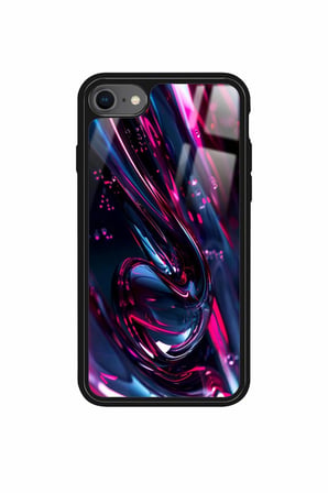 Apple iPhone 7 Uyumlu Karışık Mermer Tasarımlı Parlak Silikon Kılıf