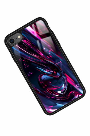 Apple iPhone 7 Uyumlu Karışık Mermer Tasarımlı Parlak Silikon Kılıf