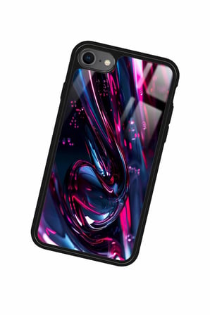 Apple iPhone 7 Uyumlu Karışık Mermer Tasarımlı Parlak Silikon Kılıf