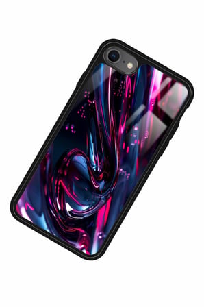 Apple iPhone 7 Uyumlu Karışık Mermer Tasarımlı Parlak Silikon Kılıf